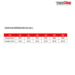 couples vis vanne à papillon à oreilles de centrage PVC-U