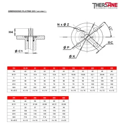 dimension platine vanne à papillon à oreilles de centrage gamme performance 