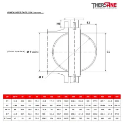 dimension papillon vanne à papillon à oreilles de centrage gamme performance 