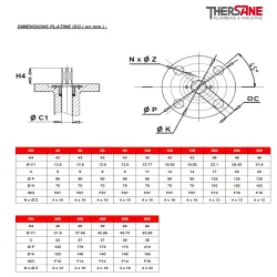 dimension platine vanne à papillon à oreilles taraudées gamme performance 