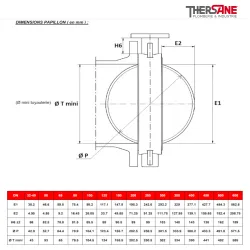 dimension papillon vanne à papillon à oreilles taraudées gamme performance