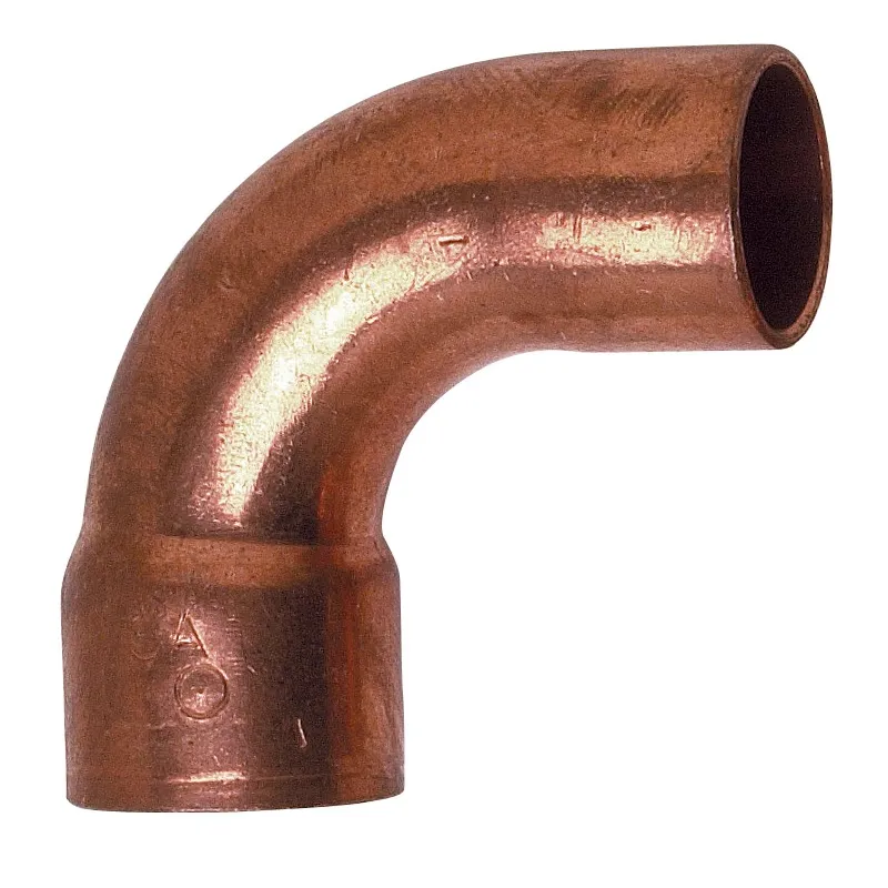 Coude grand rayon 90° cuivre MF mâle - femelle à souder 5001a