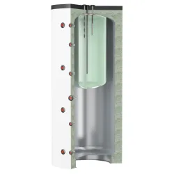 Ballon stockeur avec bain marie et échangeur acier