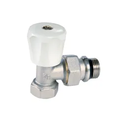 Robinet manuel corps équerre laiton Nickelés avec joint mâle gamme A