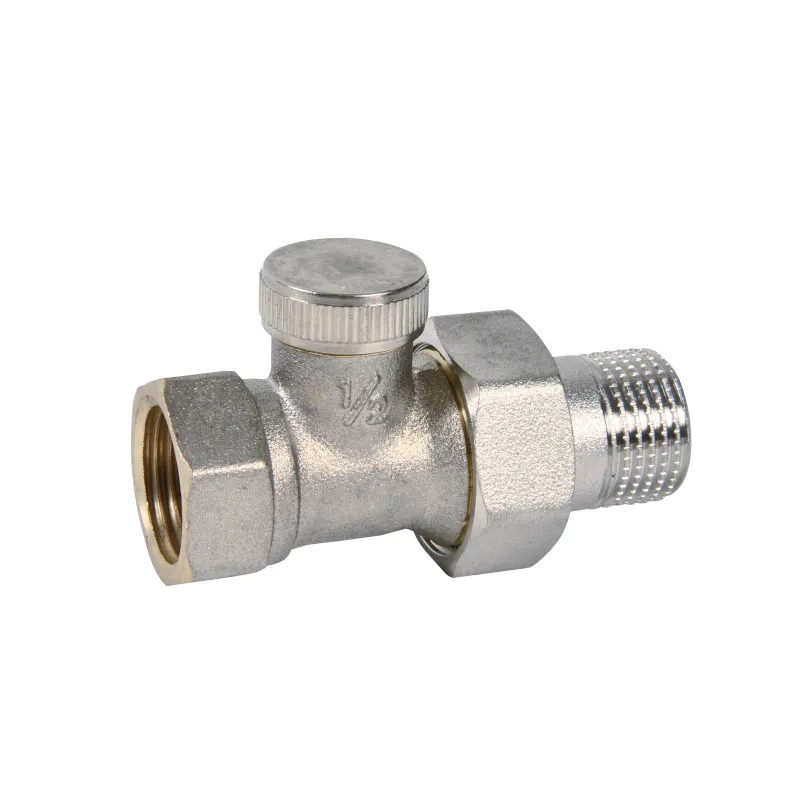 Té de réglage laiton nickelé gamme "A" sans joint sur la douille