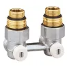 Vannes équerres doubles bitube en H pour radiateur robinetterie intégrée  1/2" et 3/4"