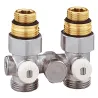 Vannes droites doubles monotube en H pour radiateur robinetterie intégrée  1/2" et 3/4"