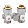 Vannes droites doubles monotube EUROCÔNE en H pour radiateur robinetterie intégrée  1/2" et 3/4"