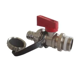 Vanne à sphère vidange chaudière laiton nickelé mâle 1/2"