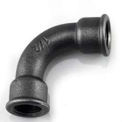 Raccord fonte malléable fileté courbe grand rayon 90° femelle femelle