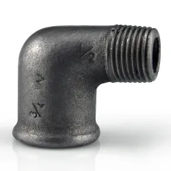 Raccord fonte malléable fileté coude réduit femelle mâle