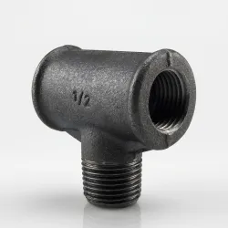 Raccord fonte malléable fileté Té femelle avec embranchement Mâle