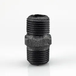 Raccord fonte malléable noire fileté Mamelon mâle filetage droite/gauche