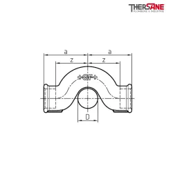 Raccord fileté dos d'âne fonte malléable