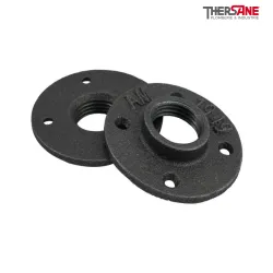 Bride ronde taraudée avec trou de fixation fonte malléable