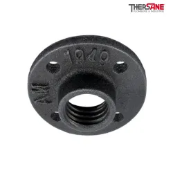 Bride ronde taraudée avec trou de fixation fonte malléable