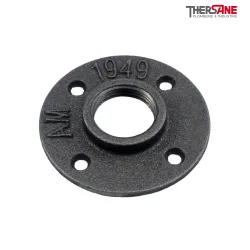 Bride ronde taraudée avec trou de fixation fonte malléable