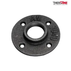 Bride ronde taraudée avec trou de fixation fonte malléable