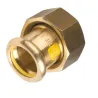 Raccord 2 pièces joint plat compteur cuivre à sertir spécial gaz et GPL