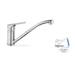 Mitigeur Bec droit chromé THEWA MADI Plus