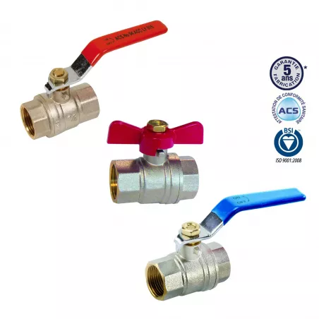 Brass ball valve, model + female-female