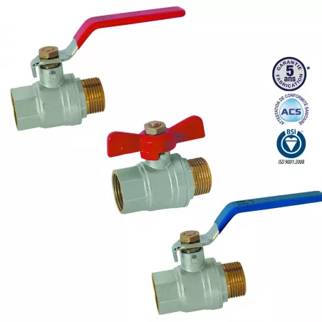 Brass ball valve, part number + male - female