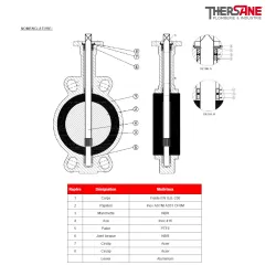 Vanne à papillon 1121 : NOMENCLATURE