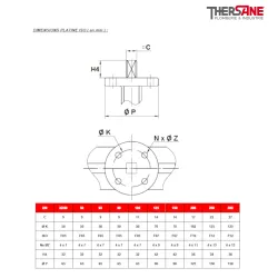 Vanne à papillon 1121 : DDIMENSIONS PLATINE