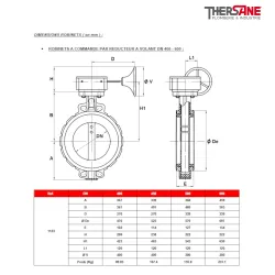 vanne à papillon 1123 ROBINETS A COMMANDE PAR REDUCTEUR A VOLANT DN 400 - 600