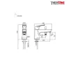 Dimensions mitigeur chromé bain douche monotrou THEWA WPL32