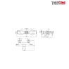Dimension mitigeur bain douche thermostatique chromé THEWA THU55