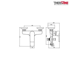 Dimension mitigeur chromé bain douche THEWA JEZ30N