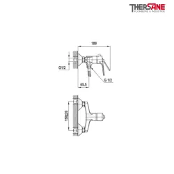 Dimension mitigeur chromé douche THEWA VIZ20 