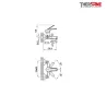 Dimension mitigeur chromé bain douche THEWA VIZ30