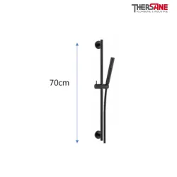 Barre de douche THEWA AGH, noire