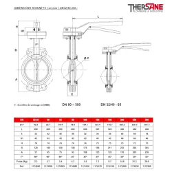 DIMENSIONS ROBINETS en mm DN40-300 1174