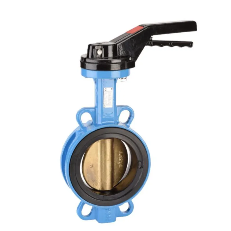 Vanne papillon à oreilles de centrage gamme performance corps fonte et papillon bronze/aluminium avec manchette NBR