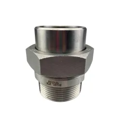 Raccord union portée plate joint PTFE PN40 usiné inox 316L à souder BW x mâle BSP