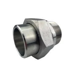 Raccord union portée plate joint PTFE PN40 usiné inox 316L à souder BW x mâle BSP