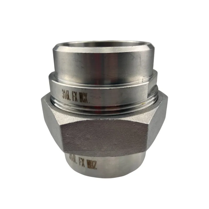 Raccord union portée plate joint PTFE PN40 usiné inox 316L à souder BW
