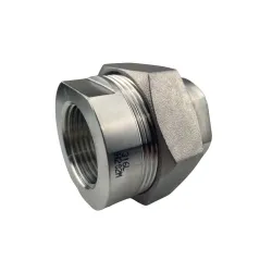 Raccord union portée plate joint PTFE PN40 usiné inox 316L BSP femelle - femelle