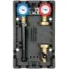 Groupe hydraulique direct sans vanne mélangeuse et sans pompe. Prévu pour circulateur de chauffage entraxe 130 mm.