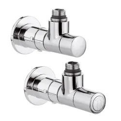 Ensemble de robinetterie équerre luxe chromés pour sèche serviette