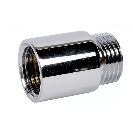 Raccord Rallonge droite laiton chromé MF à visser