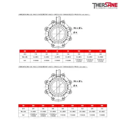 Dimensions raccordement PN10/16 Robinet papillon 1133 manchette EPDM vulcanisé corps fonte papillon inox oreilles taraudées
