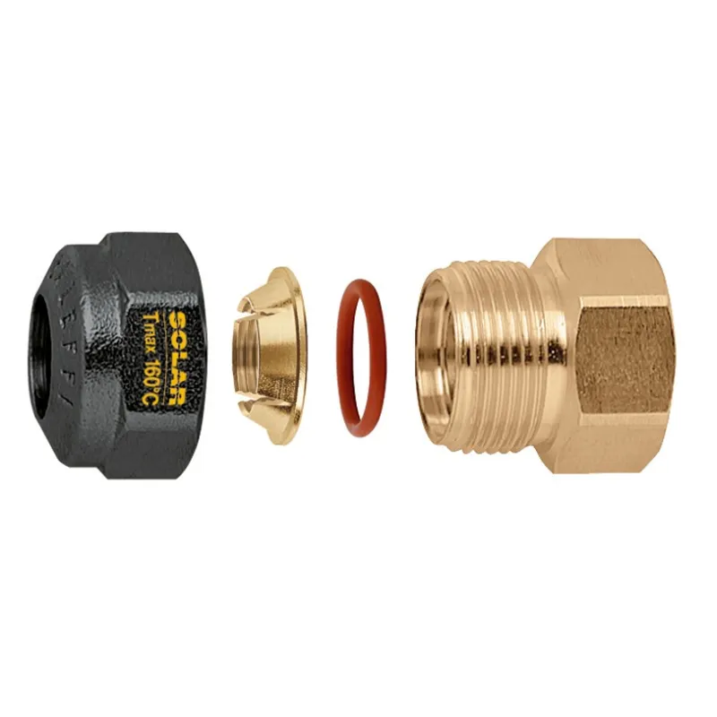 Raccord Femelle à compression pour circuit solaire laiton Ø22 Femelle 3/4"