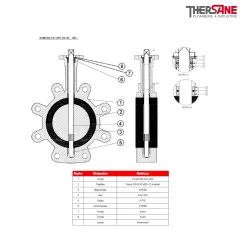 Nomenclature Robinet papillon 1135  manchette EPDM vulcanisé corps fonte papillon fonte