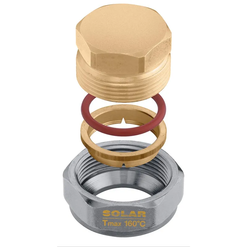 Raccord bouchon à compression pour circuit solaire laiton