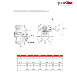 Dimensions réducteurs vanne à papillon 1125 corps fonte GL avec papillon fonte et manchette EPDM
