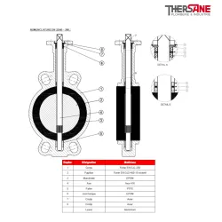 Vanne à papillon avec réducteur monté corps fonte GL avec papillon fonte et manchette EPDM